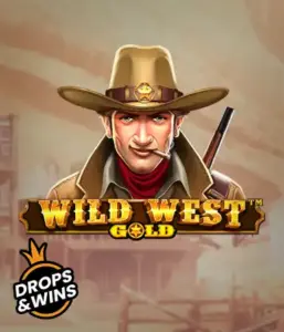  Encounter the rugged sheriff of "Wild West Gold," a thrilling slot game by Pragmatic Play. The visual features a stern-faced sheriff with a sheriff’s badge, set against a dusty Old West town backdrop. The game's title is prominently displayed in a rustic font, complementing the theme of adventure and law enforcement in the wild frontier. 