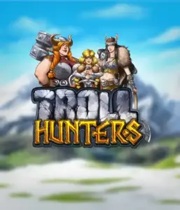 Step into the world of "Troll Hunters," where bold Viking warriors stand ready to battle their foes. The logo features a pair of Vikings, male and female, armed and ready, with a chilly mountainous backdrop. They radiate strength and courage, reflecting the spirit of the game's adventurous theme.