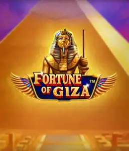 Uncover the ancient world of the Fortune of Giza game by Pragmatic Play, featuring a stunning depiction of a Pharaoh set against the iconic pyramid backdrop. This image portrays the splendor of Egyptian history, great for fans of Egyptian-themed slots, delivering a thrilling escape.